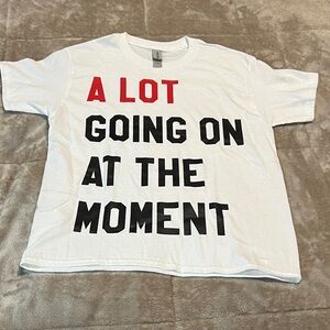 White Taylor Swift T-Shirt with Bold Text